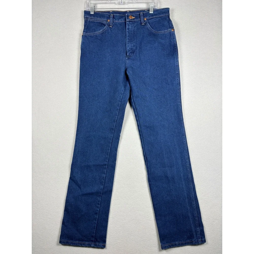 Wrangler 938NAV Cowboy Cut Slim Fit Jeans 33x33 Navy Denim Western Mens